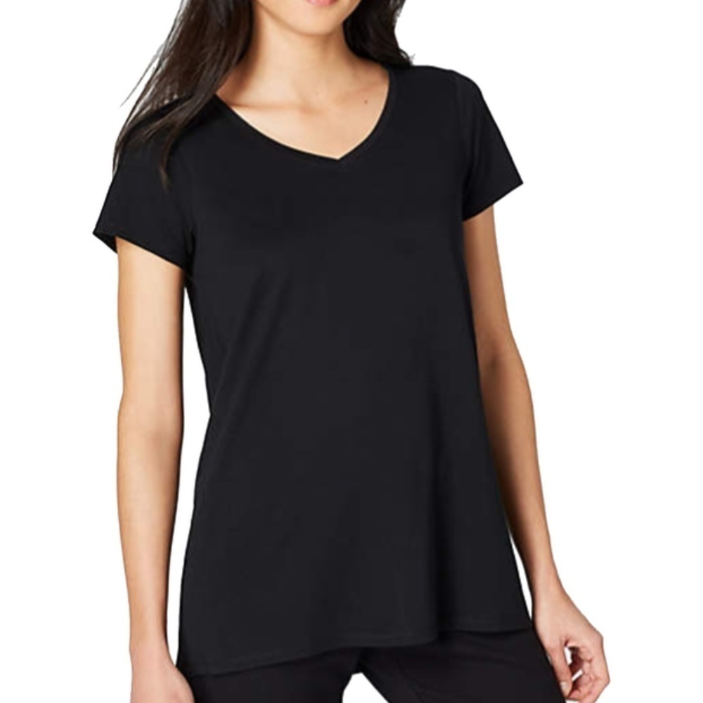 J. Jill Elliptical Tee Tank T Shirt Pima Cotton Short Sleeve V-Neck Relaxed Fit